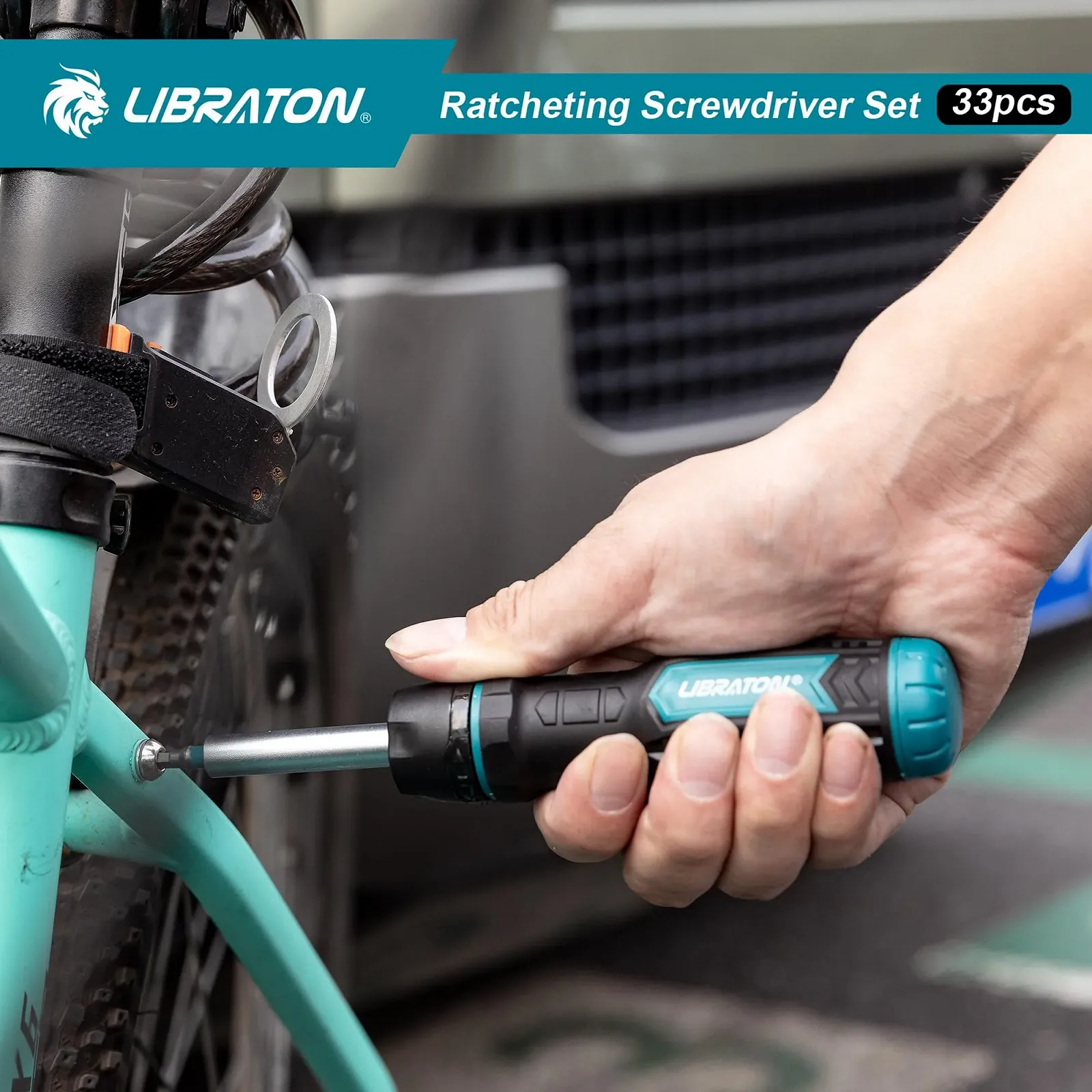 Набір реверсивних викруток LIBRATON 33 в 1 магнітний з бітами PH/SL/PZ/Torx/Hex/SQ, фото №8