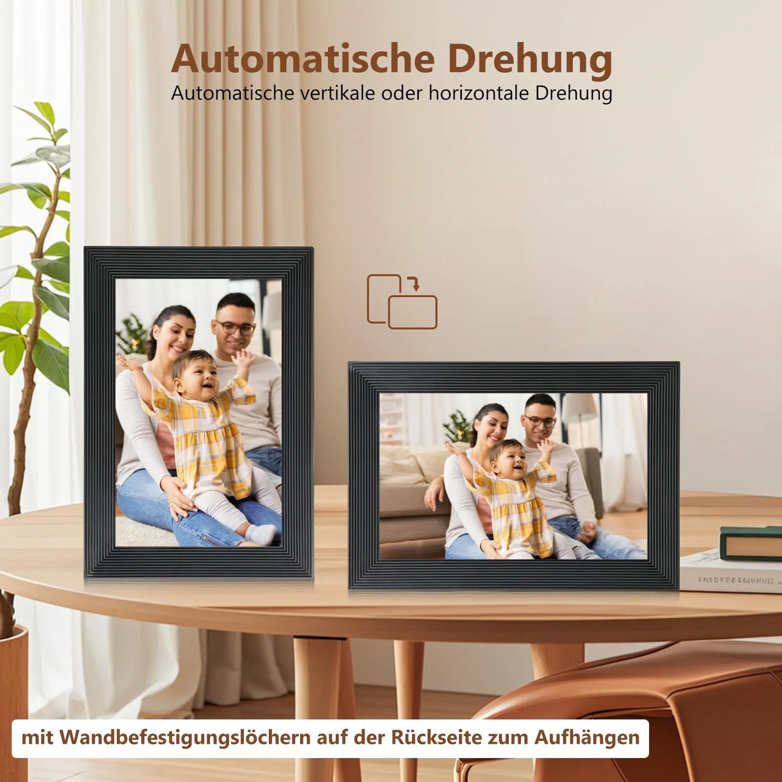 Цифровая фоторамка Golony Frameo 10 Inch 1920 x 1200 IPS Touch Screen WiFi 32GB Black, фото №5