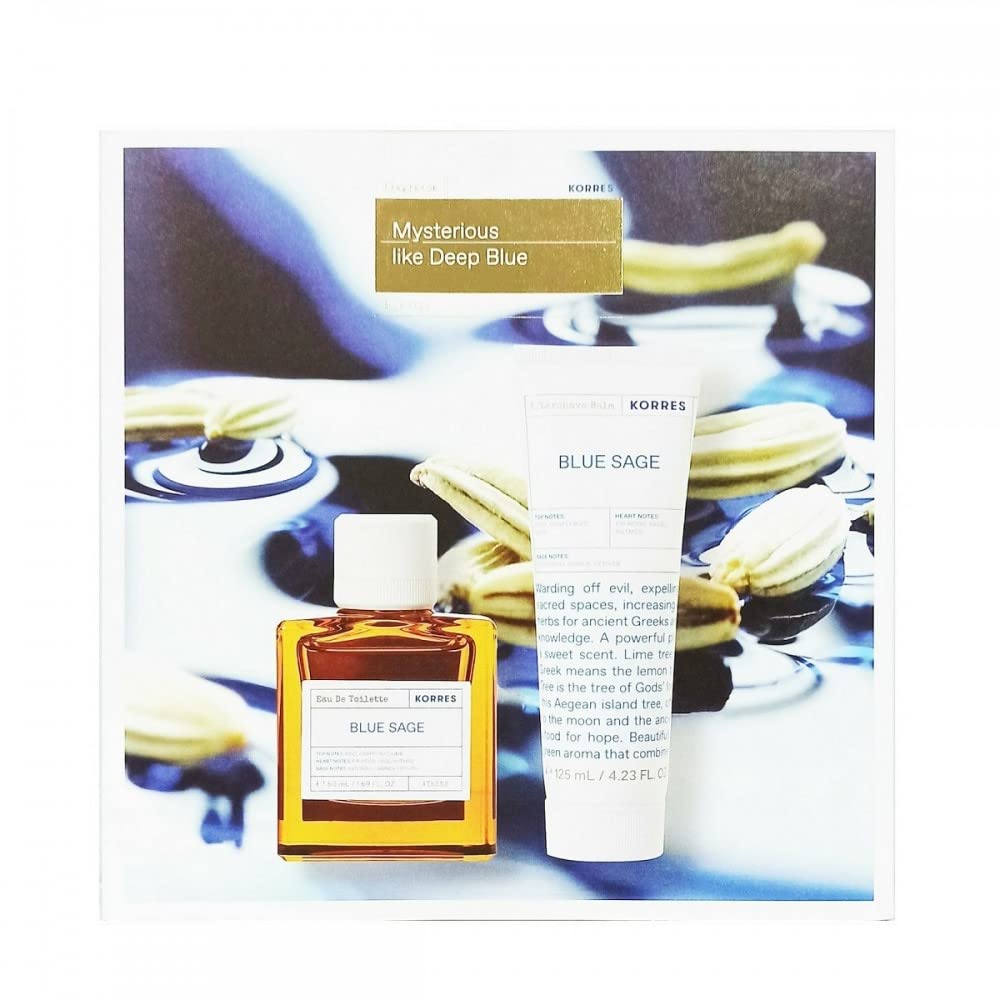 EDT & Бальзам после бритья Korres Mysterious Like Deep Blue Sage Мужской 50 мл & 125 мл Веганский, фото №1