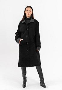 Кожаное пальто Hollert Kiana Lambskin Merino Reversible Женское Черный synthetic.ua - Фото 1