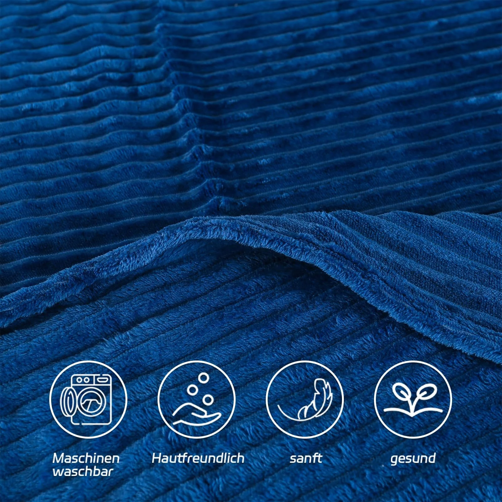 Одеяло Плюшевое 100x150 Синее, фото №3