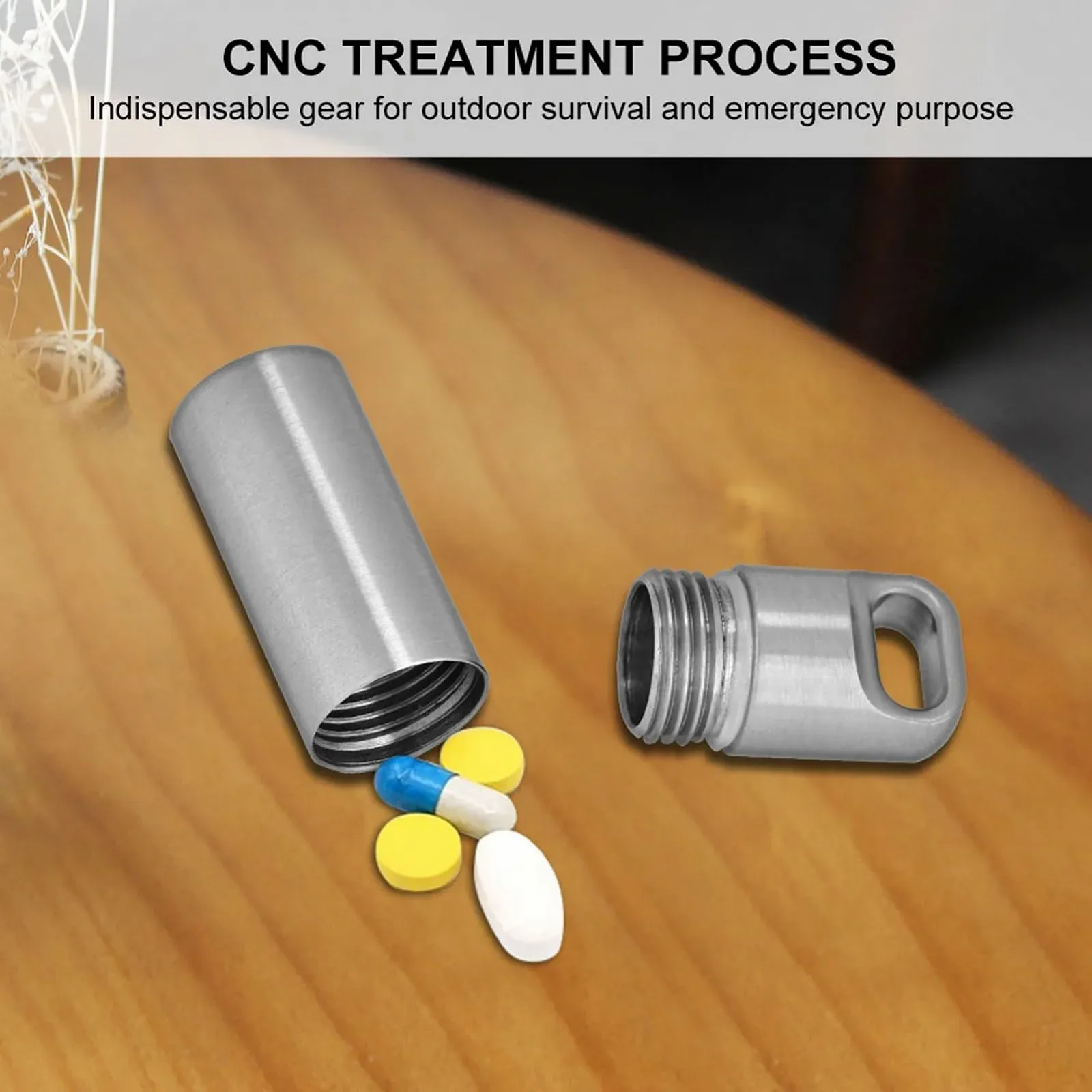 Міні-таблетниця-брелок нержавіюча сталь водонепроникна Small, фото №4