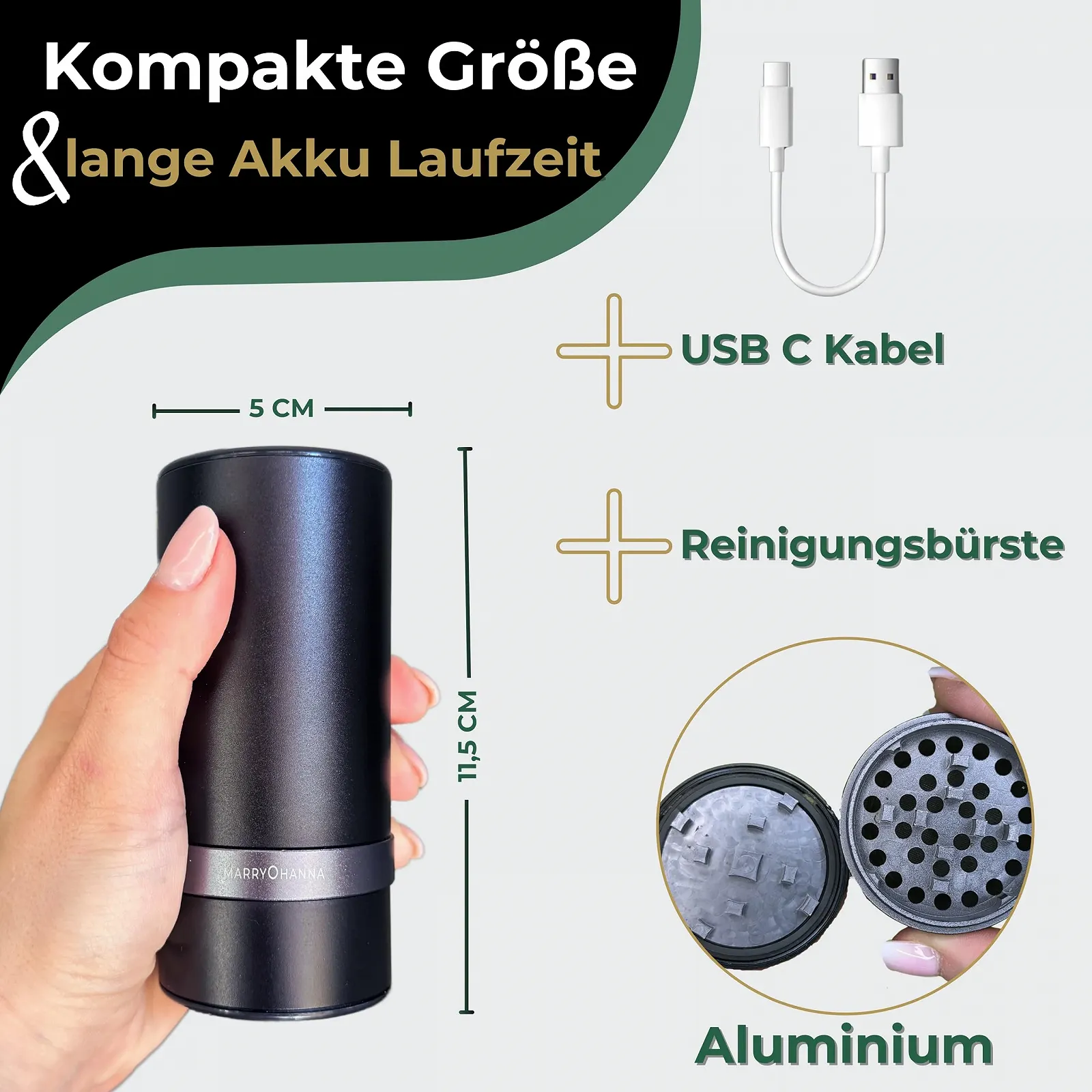 Электрический измельчитель MarryHanna Aluminium [Electric USB], фото №3