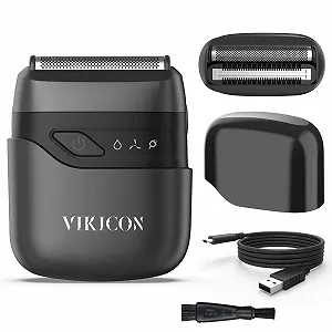 Міні-електробритва сіткова VIKICON акумуляторна USB-C Чорна - Фото 1