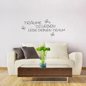 Наклейка на стіну Wandkings Träume Nicht Dein Leben, lebe deinen Traum 40 x 15 см synthetic.ua - Фото 1