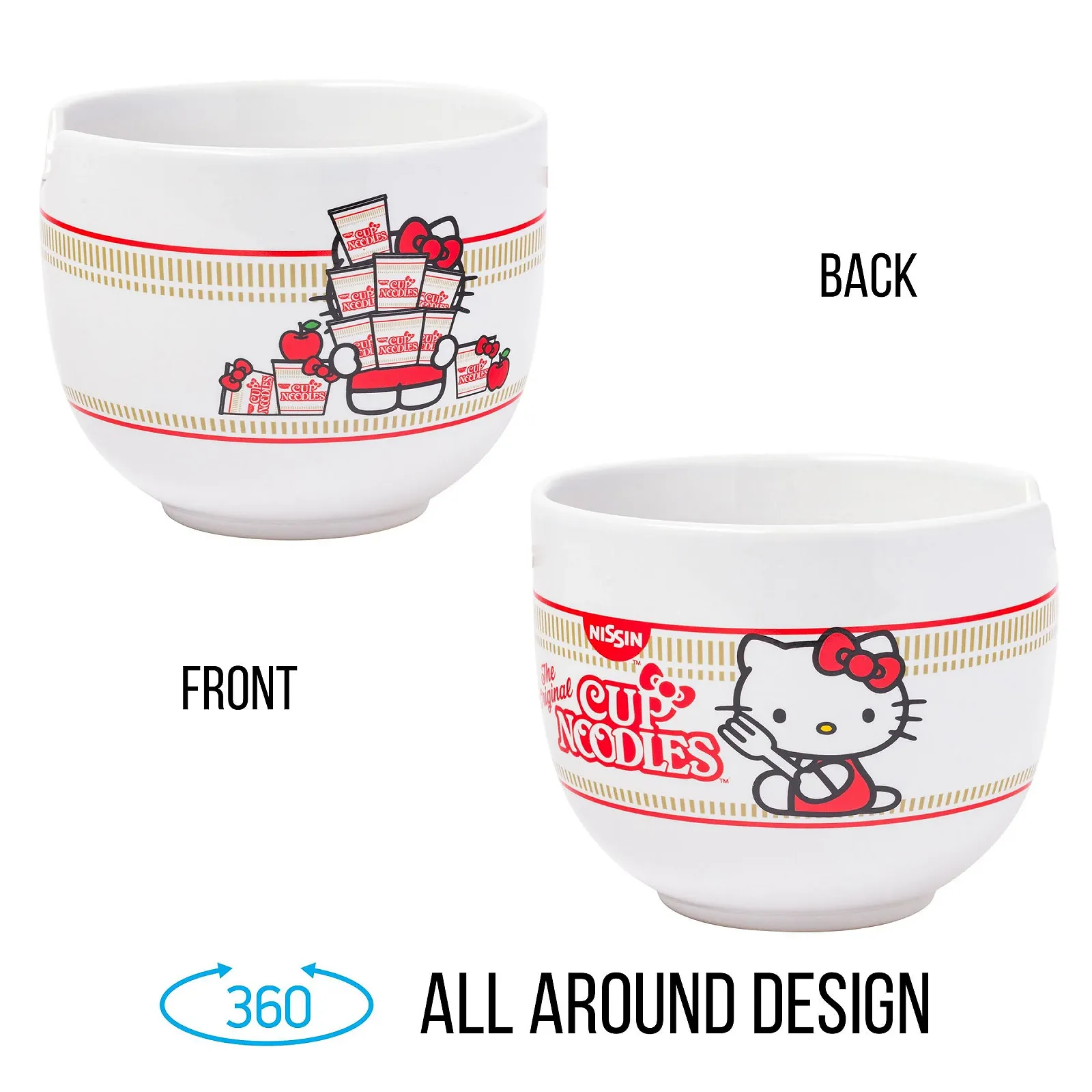 Миска Hello Kitty Nissin Керамическая Миска для Рамена с палочками 591.5 мл, фото №5