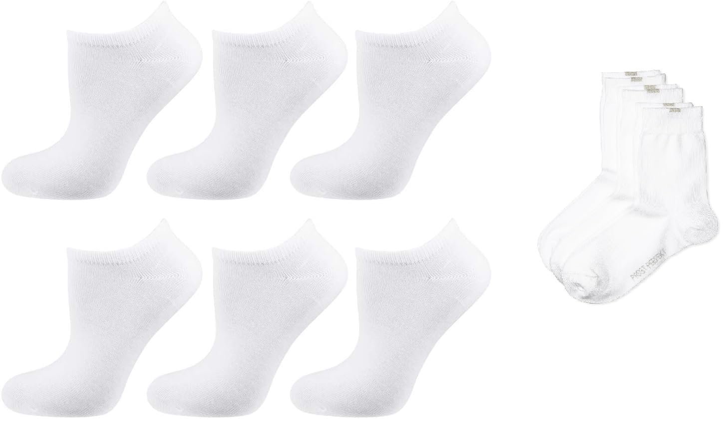 Носки спортивные Nur Die, 6 пар, из мягкого дышащего хлопка, белые/белые, размер 39-42, фото №1