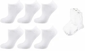 Носки спортивные Nur Die, 6 пар, из мягкого дышащего хлопка, белые/белые, размер 39-42 - Фото 1