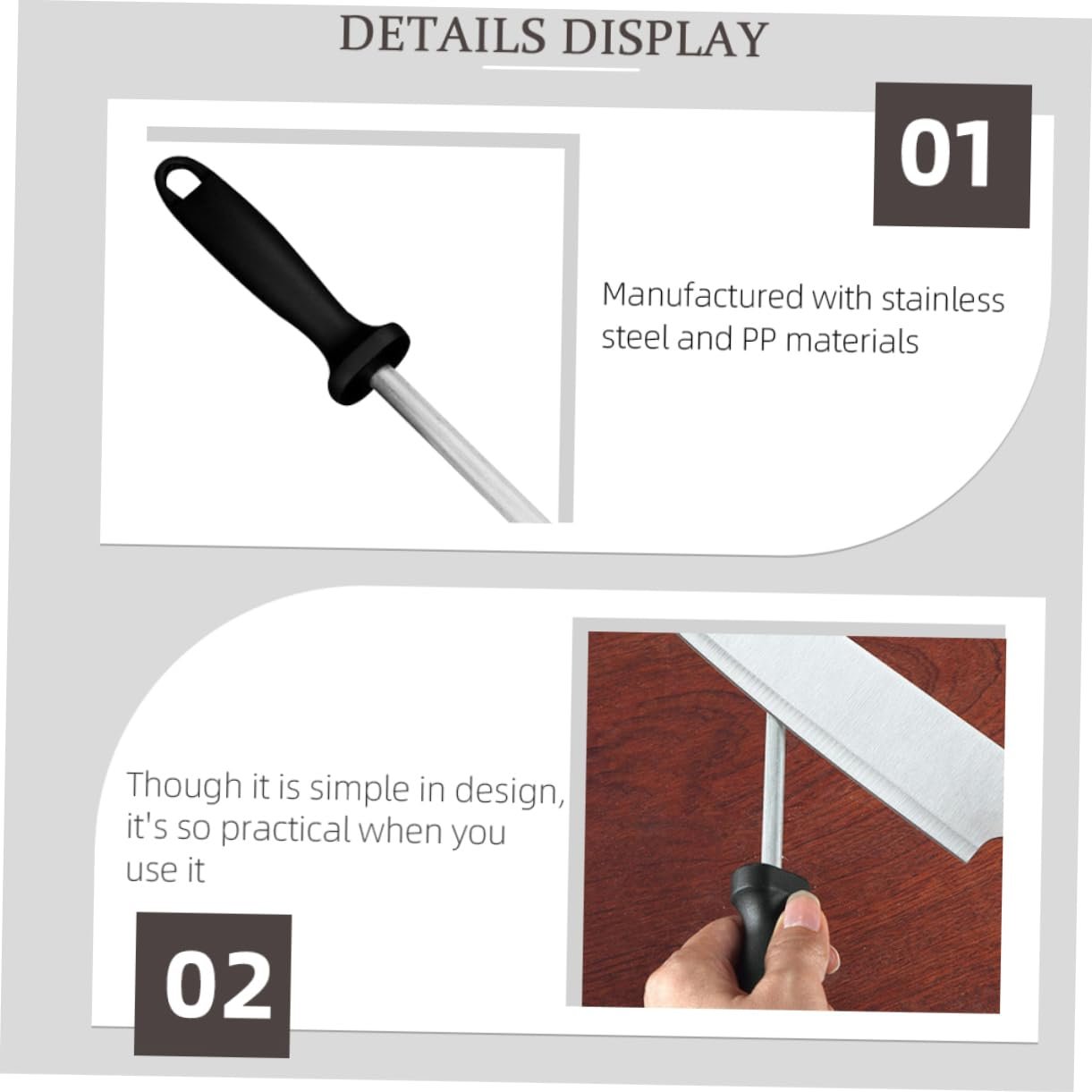 Мусат для заточки ножей 2 штуки алмазный многофункциональный, фото №4