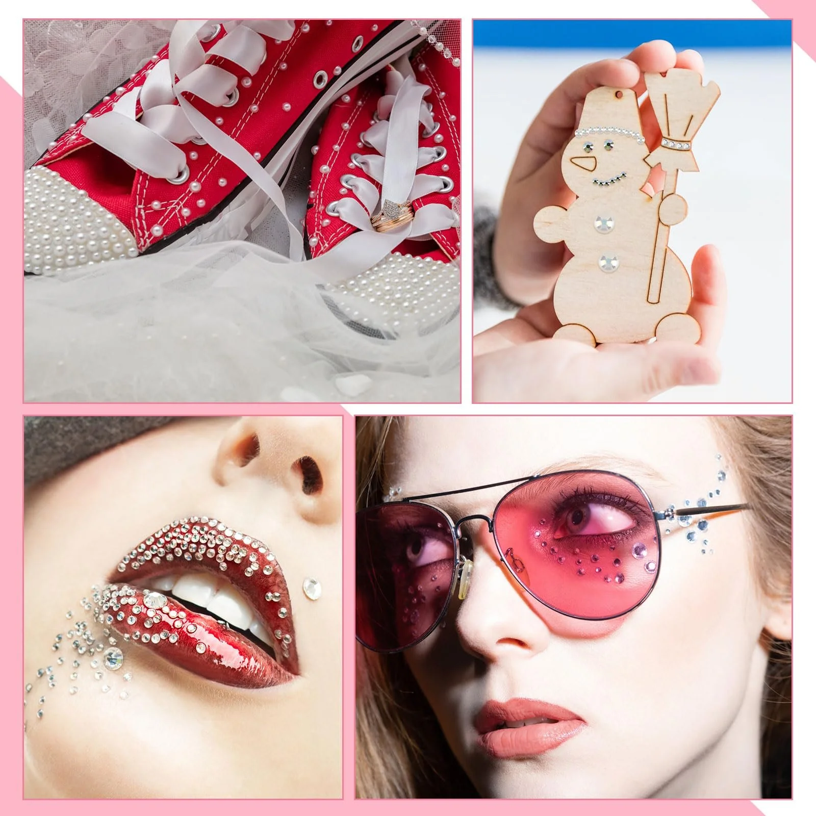 Стрази для нігтів 5820 шт, блискучі камені та напівкруглі намистини, фото №7