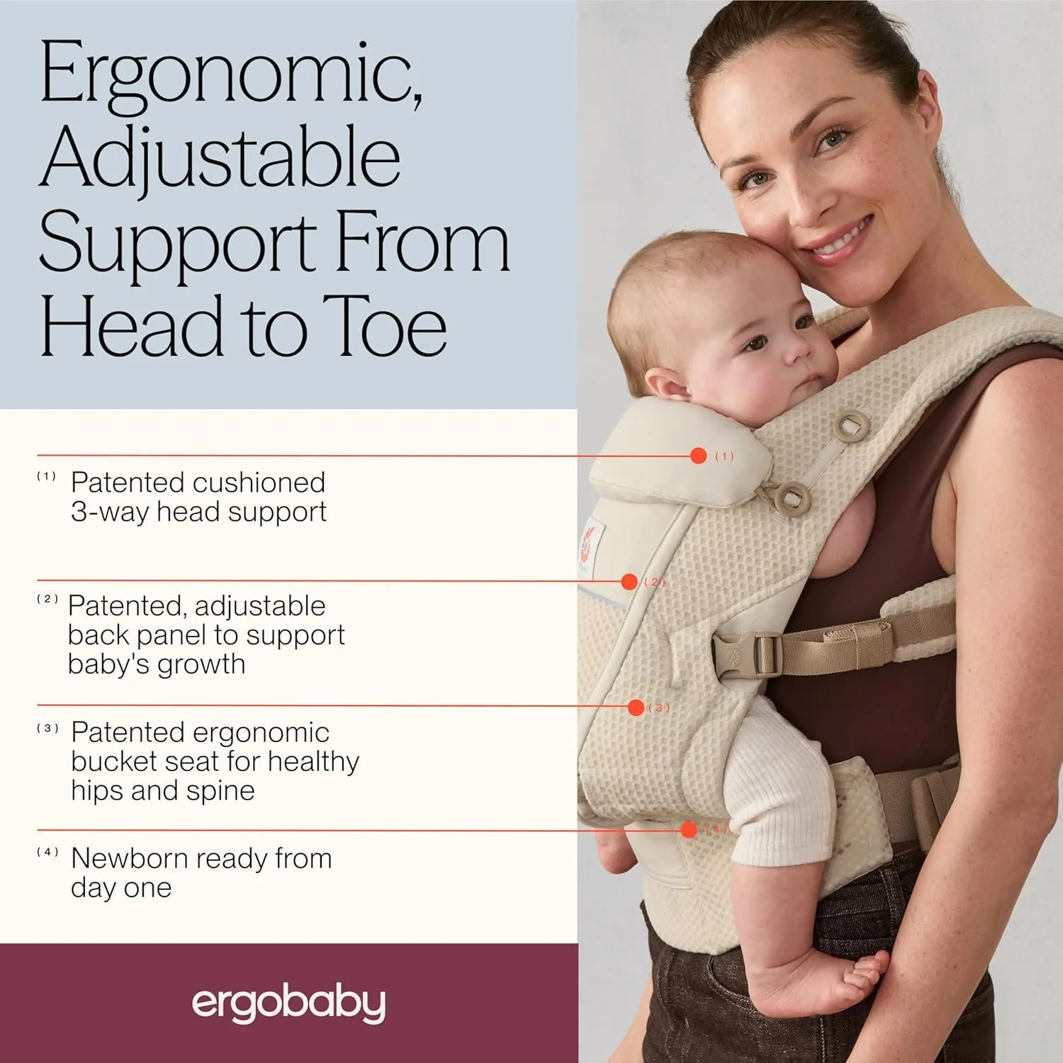 Эрго-рюкзак Ergobaby Adapt / до 20 кг / Розовый кварц, фото №5