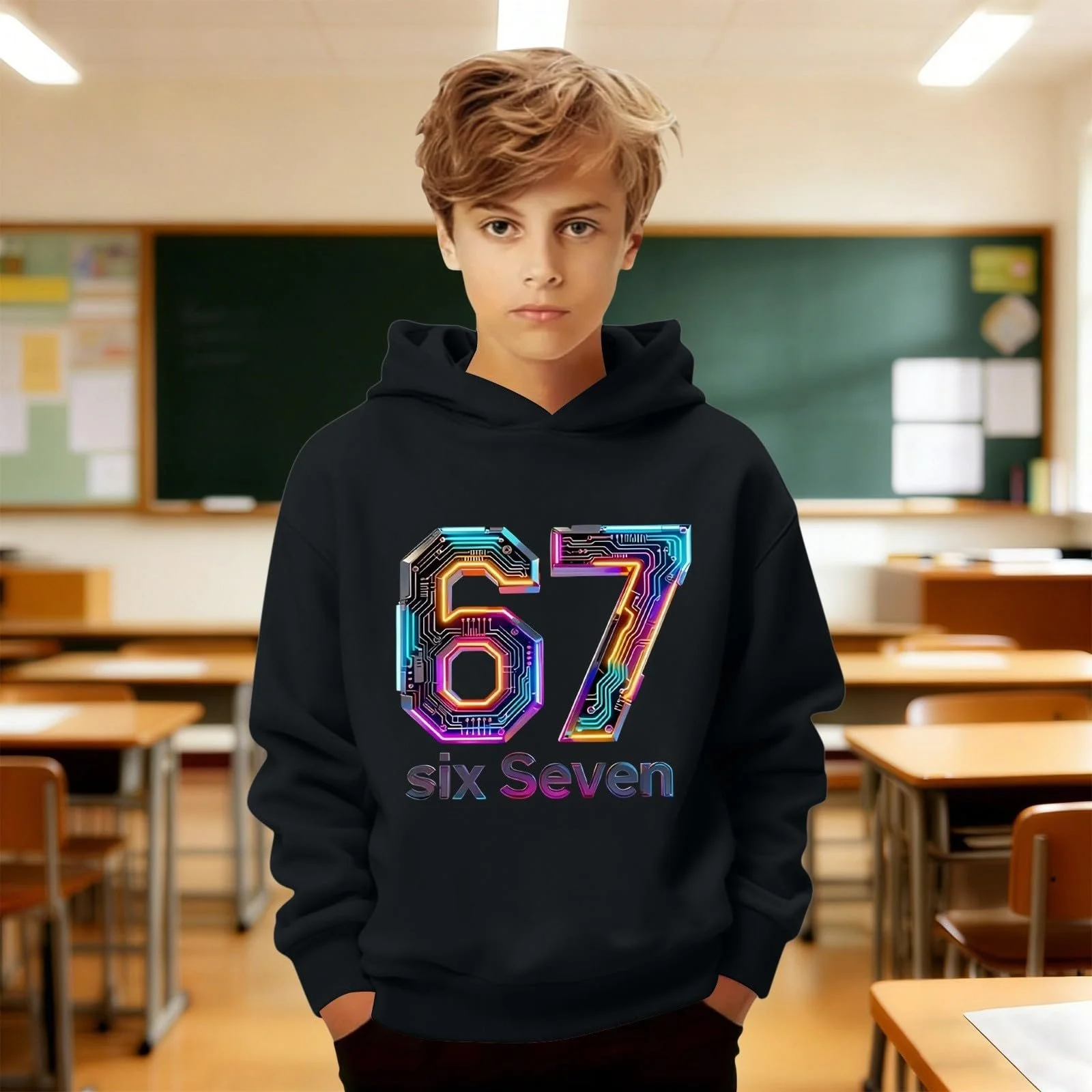 Худи Lässig детский с модным принтом для мальчиков, идеально подходит для активного отдыха и школы, фото №2 Худи Lässig детский с модным принтом для мальчиков, идеально подходит для активного отдыха и школы, фото №2