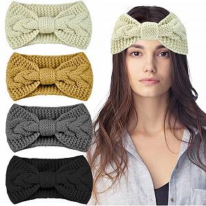 Вязаная Повязка на Голову Женская Зимняя Теплая - Фото 1