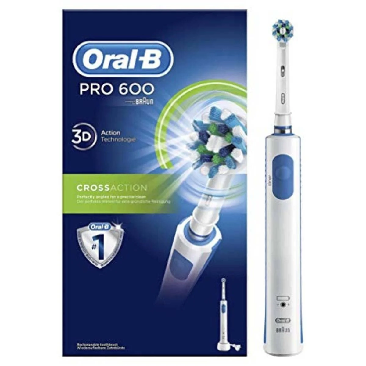 Электрическая зубная щетка Oral-B Pro 2 2000 аккумуляторная с зарядным устройством и 1 насадкой CrossAction Черная, фото №6