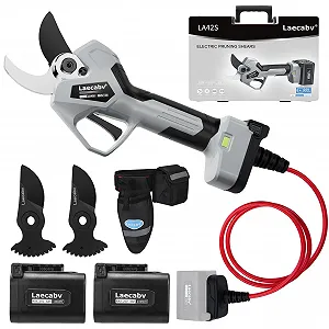 Секатори електричні Laecabv LA42SGYBK 42 мм з 2 літієвими батареями 25 В/4.0 Ач LCD Прогресивний зріз Чорний - Фото 1