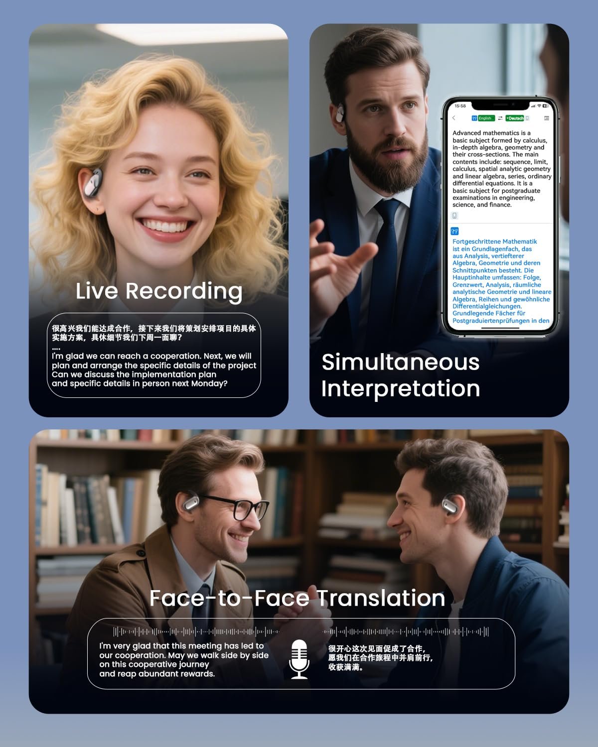 Навушники-перекладачі SANOTO AI, 144 мови, з сенсорним РК-екраном, фото №5 Навушники-перекладачі SANOTO AI, 144 мови, з сенсорним РК-екраном, фото №5
