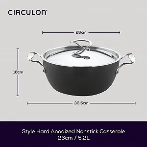 Сотейник глубокий Circulon Style Hard Anodised 26 см 5.2 л synthetic.ua - Фото 1
