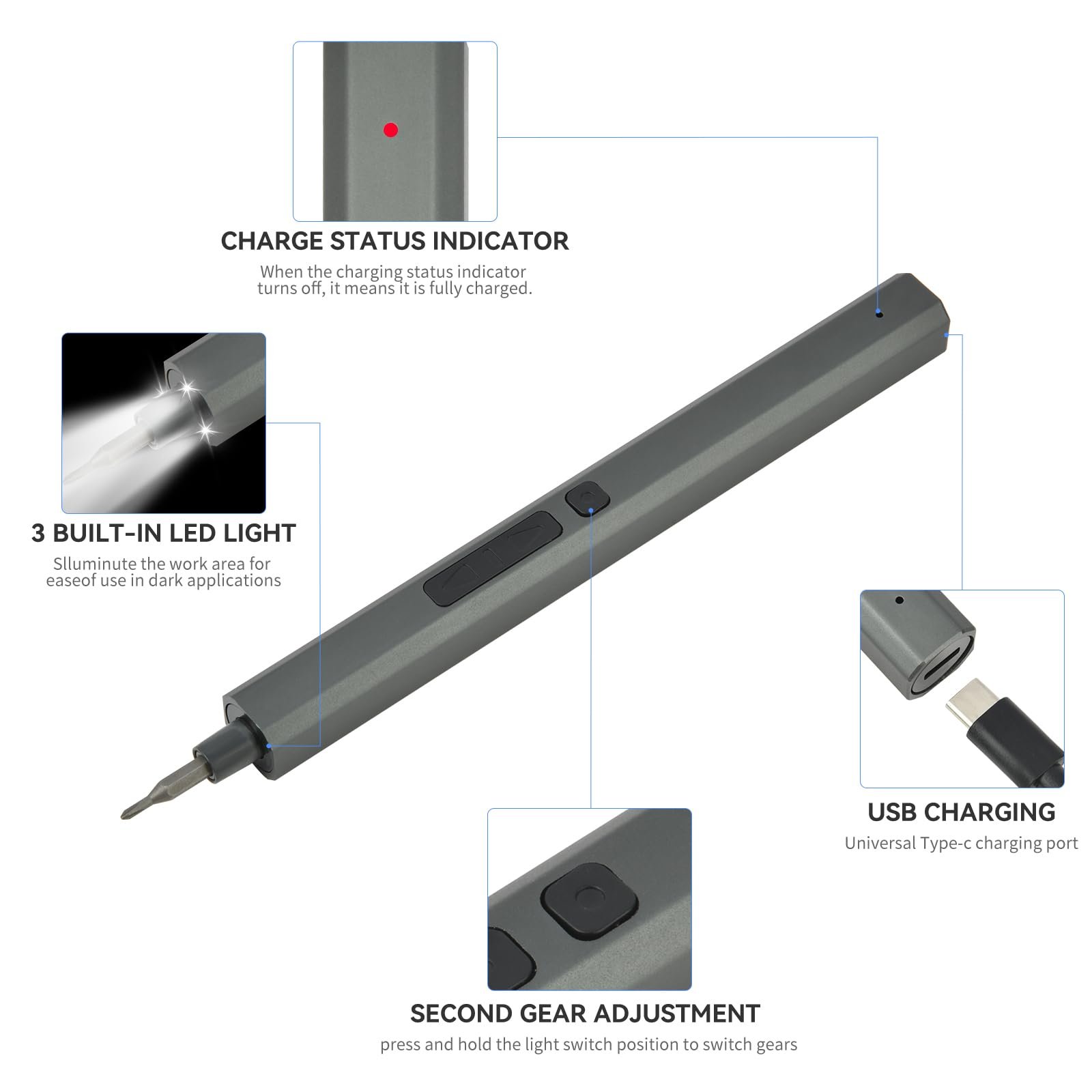 Електрична викрутка набір Precision 51-в-1, фото №4