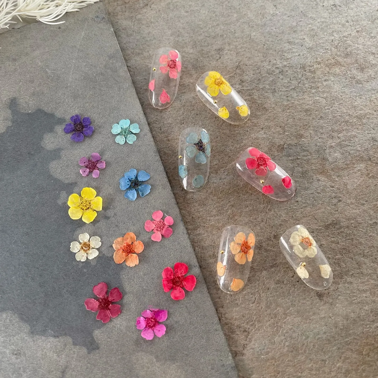 Сушені квіти для нігтів, сушені квіти з смоли, 16 штук, фото №7