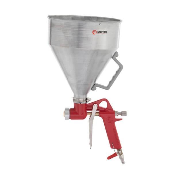 Пневмопістолет для нанесення цементу Intertool металевий бак 6 л d=4, 8 мм (PT-0401), фото №4 Пневмопістолет для нанесення цементу Intertool металевий бак 6 л d=4, 8 мм (PT-0401), фото №4