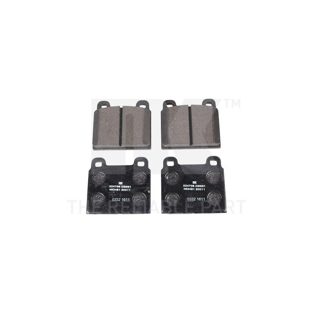 Комплект гальмівних колодок, дискове гальмо NK 224706 для VW, передній міст, фото №1