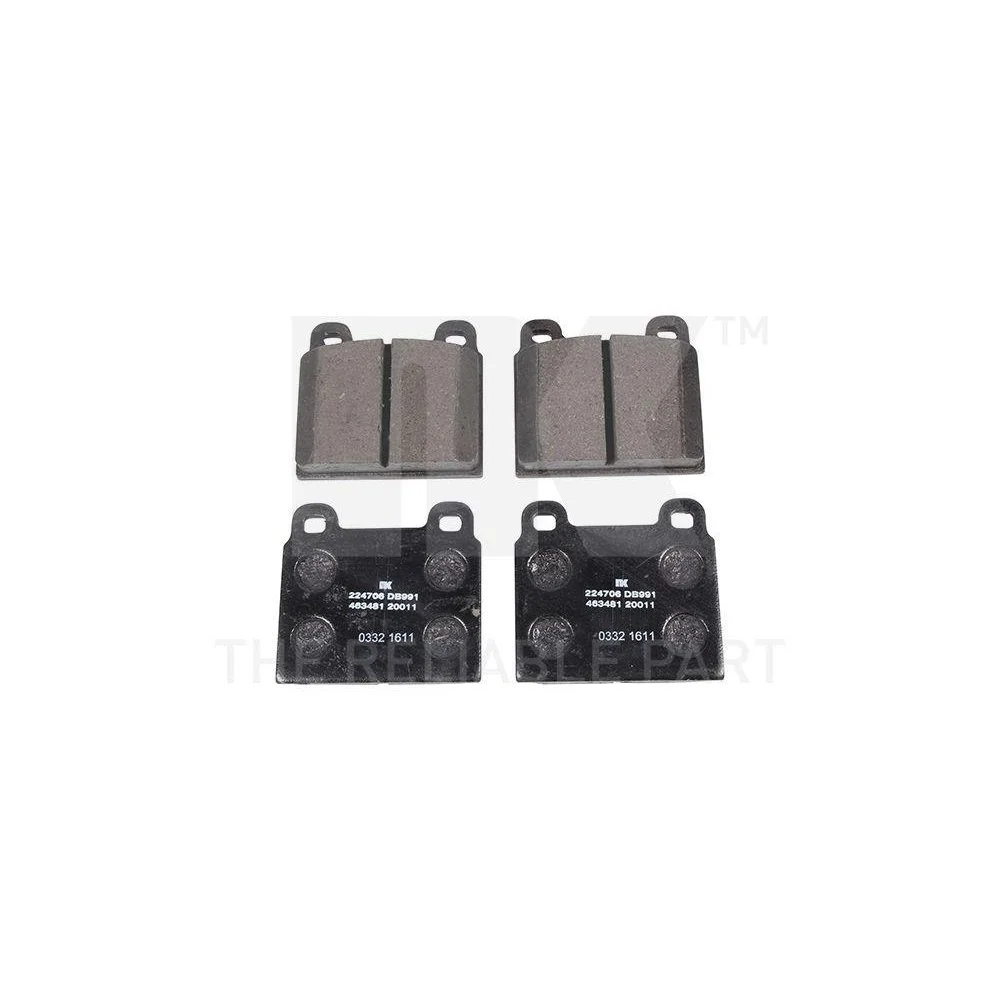 Комплект тормозных колодок, дисковый тормоз NK 224706 для VW, передний мост, фото №1 Комплект тормозных колодок, дисковый тормоз NK 224706 для VW, передний мост, фото №1