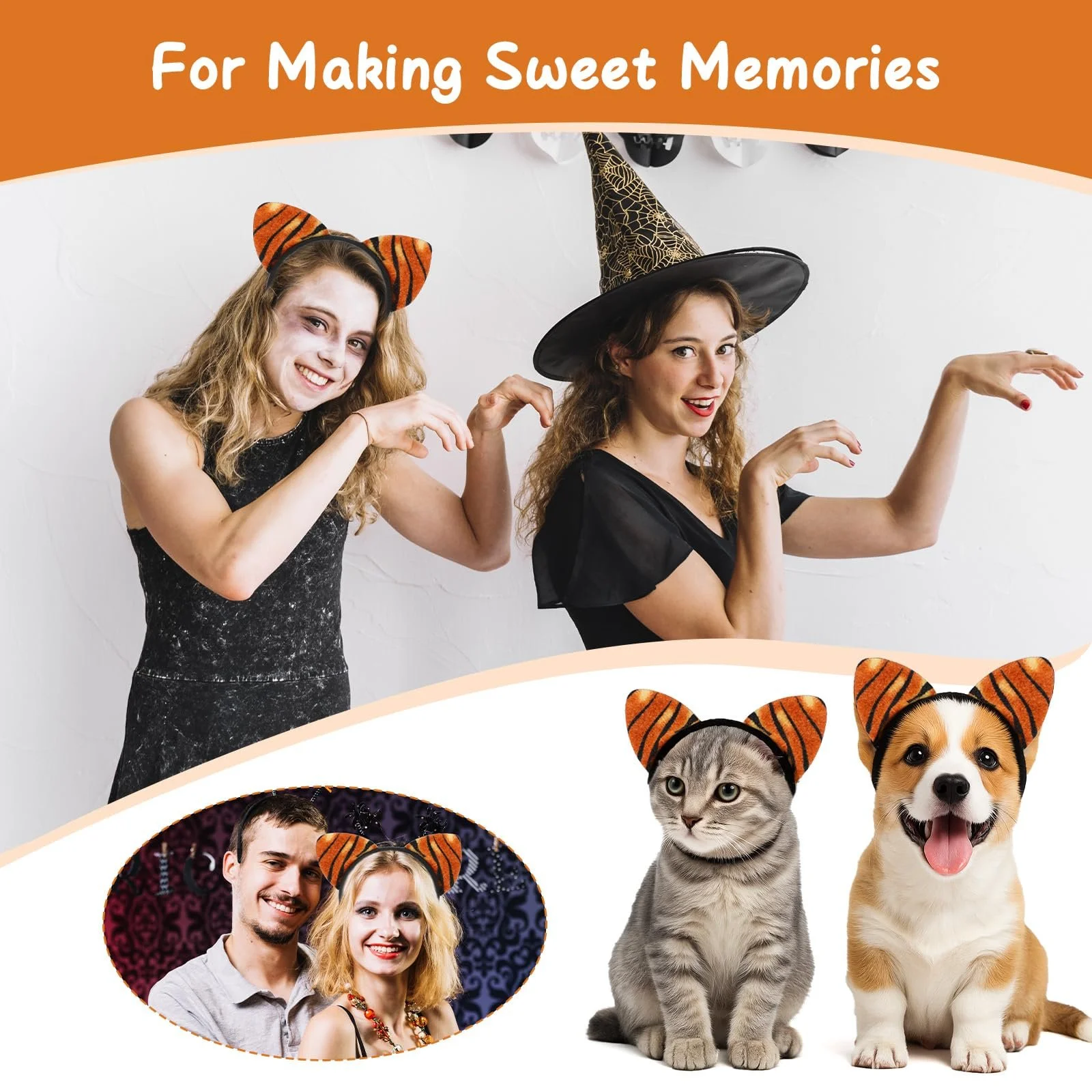 Обруч для волосся Вуха Тигра для вечірки на Хелловін, фото №3