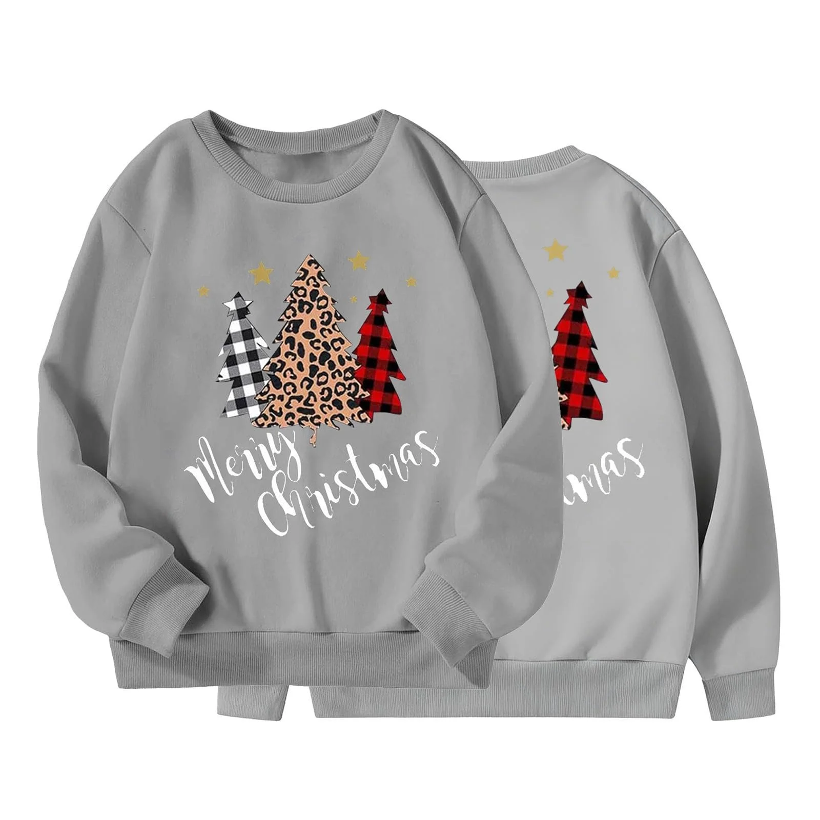 Свитшот Рождественский Верхняя Одежда для Девочек Рождественский Пуловер Веселый Рождественский Свитер Теплый Принт С Длинными Рукавами Блузка Топ Regular Классический Рождественский Костюм 4-14 Лет, фото №3