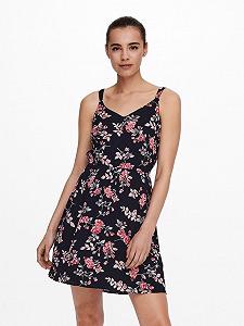 Сукня ONLKARMEN S/L SHORT DRESS AOP WVN NOOS 15157655 Night Sky-ROSE FLOWERS ONLY Темно-синій L - Фото 1