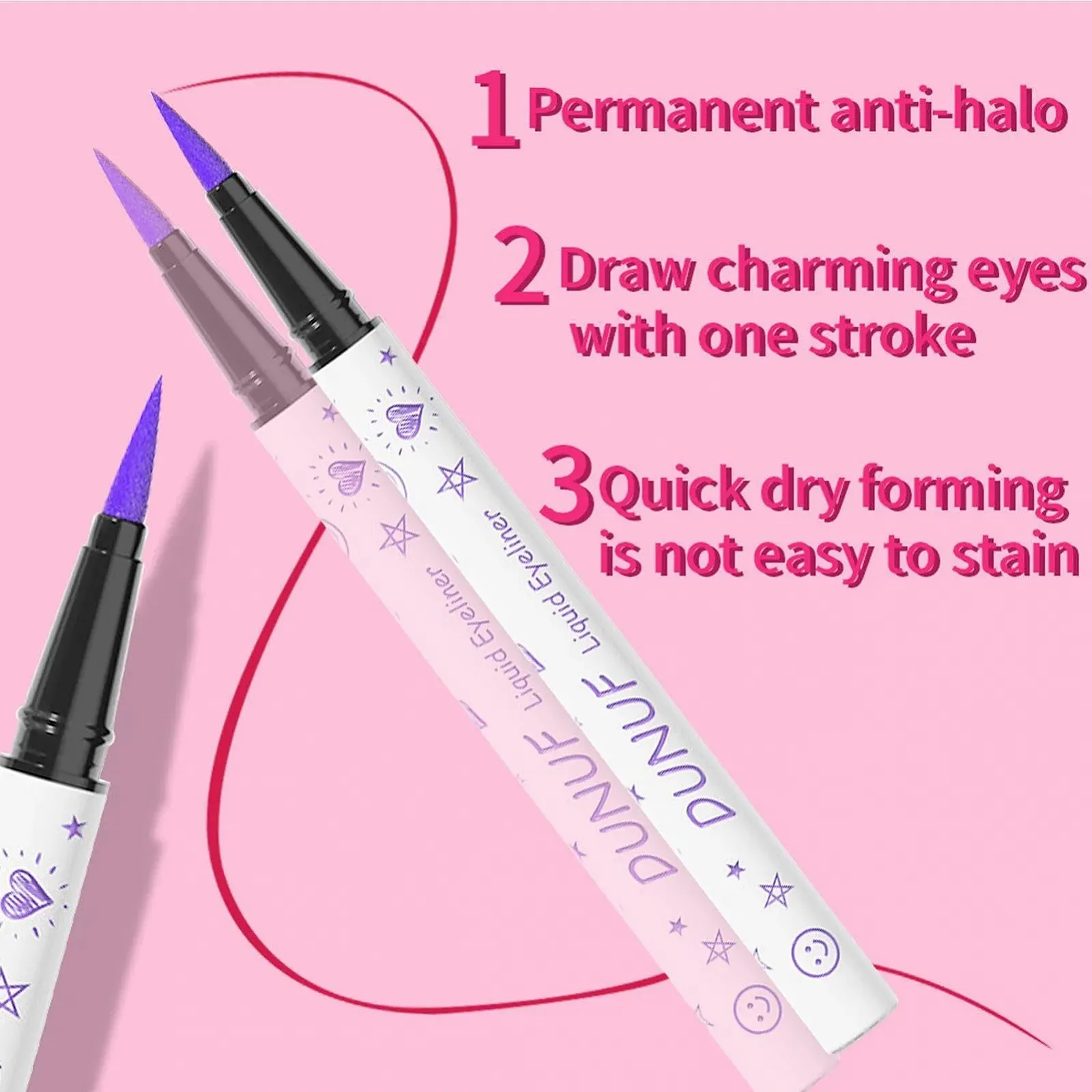 Фломастер-підводка для очей Рідка Tumotsit, стійкий, кольоровий, фото №5