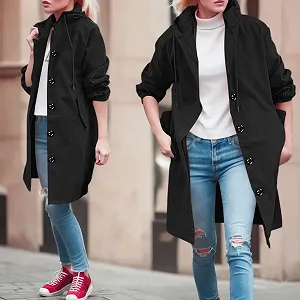 Тренч LCpddajlspig Жіночий Довгий Весняний Однотонний synthetic.ua - Фото 1