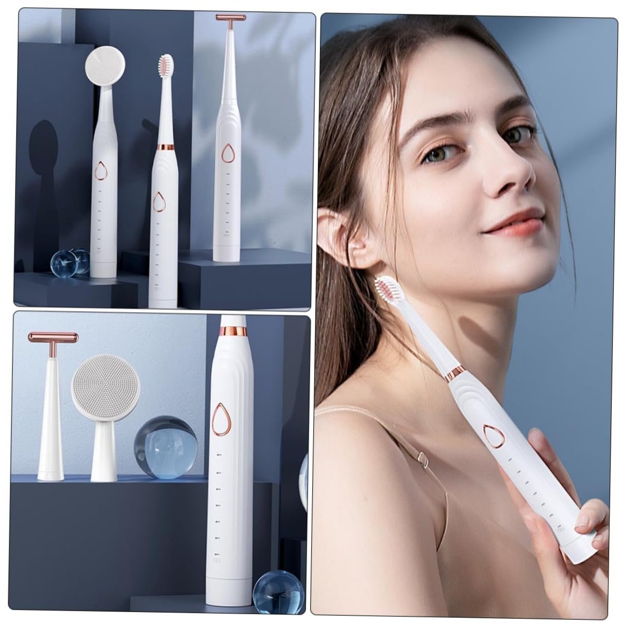 Електрична звукова зубна щітка Beaupretty 1Satz із функцією очищення обличчя Бездротове заряджання, фото №4