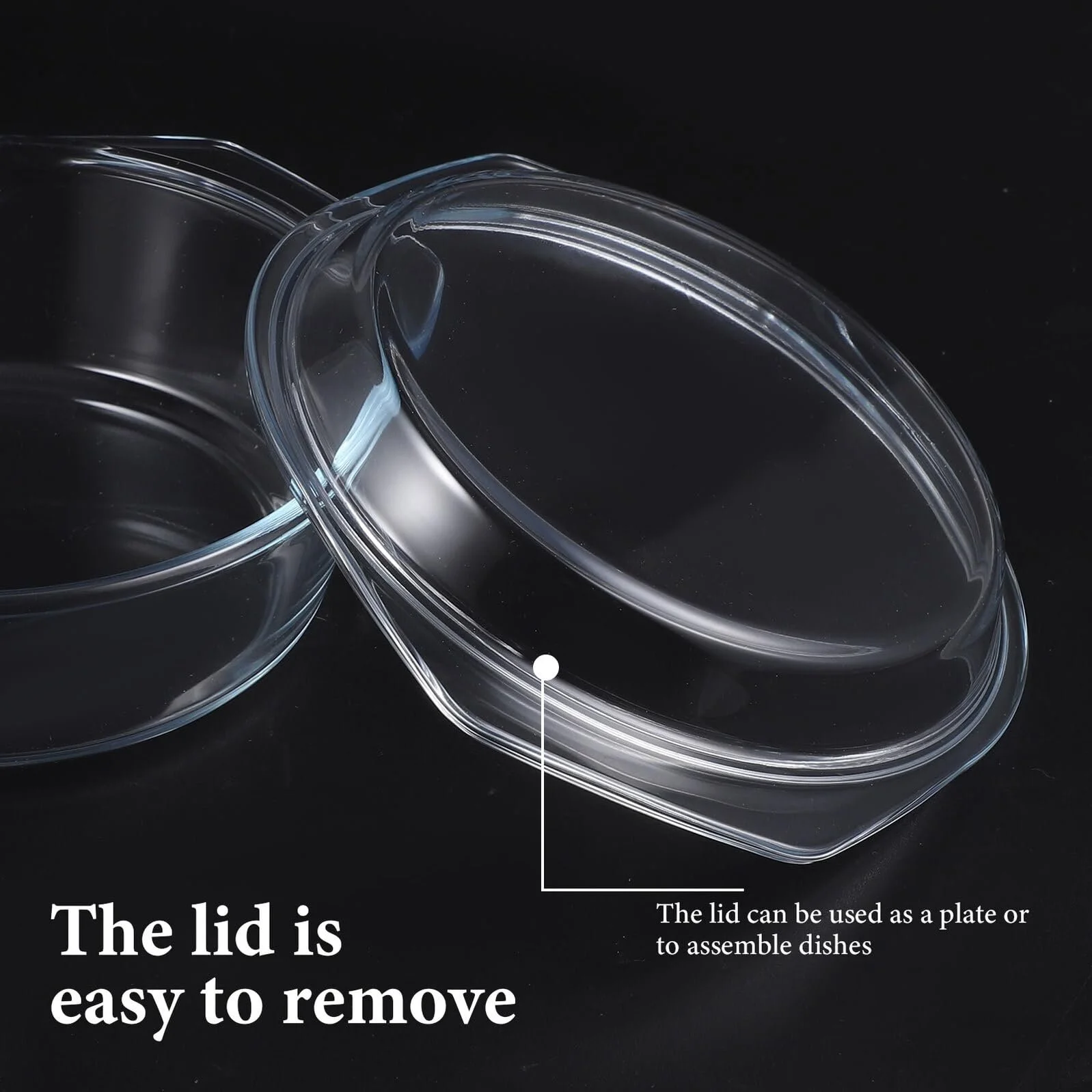 Форма для запекания TOPBATHY стеклянная с крышкой для микроволновой печи термостойкая, фото №5