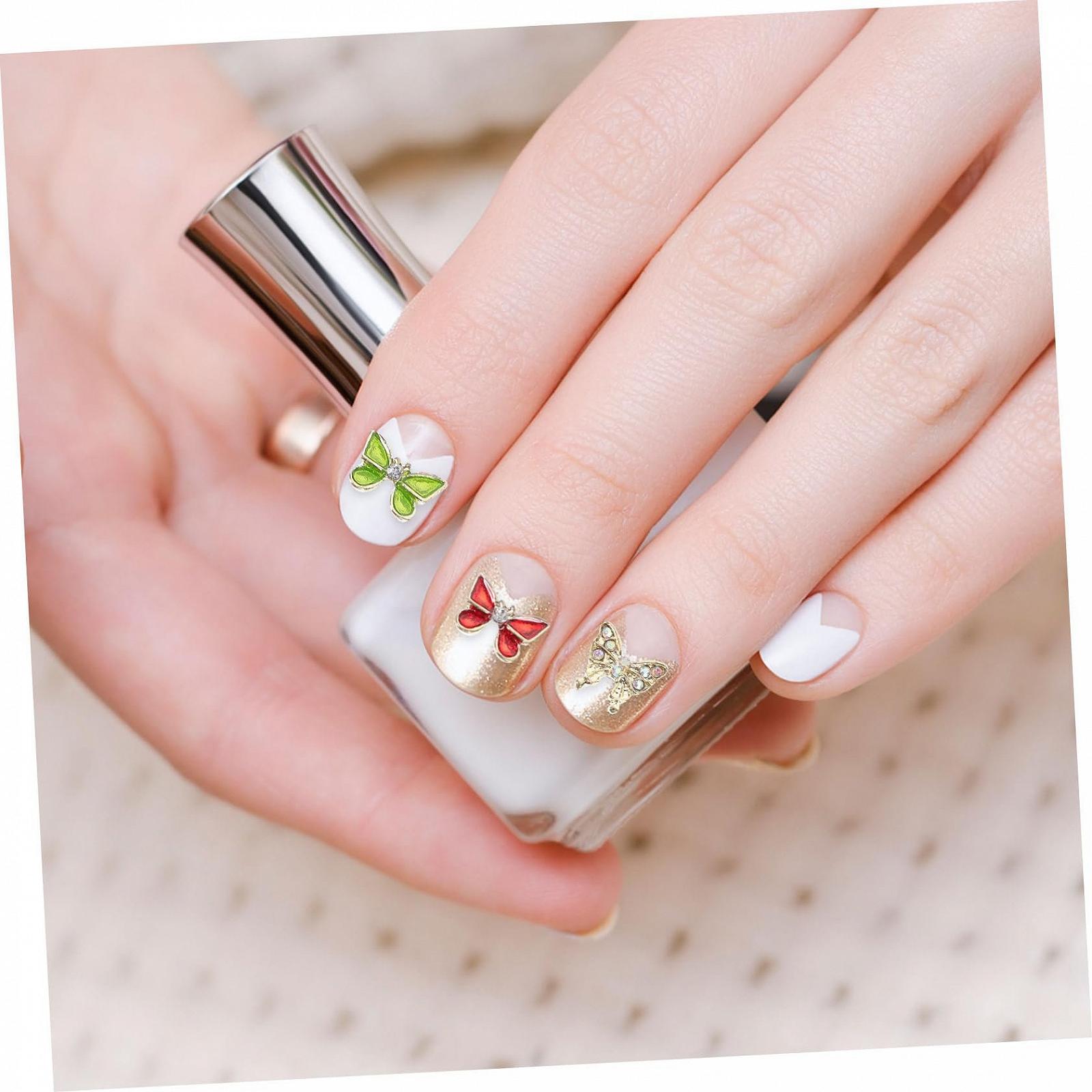 Украшения для ногтей Бабочки 40 шт., украшения для маникюра, блестящие самоцветы, фото №5