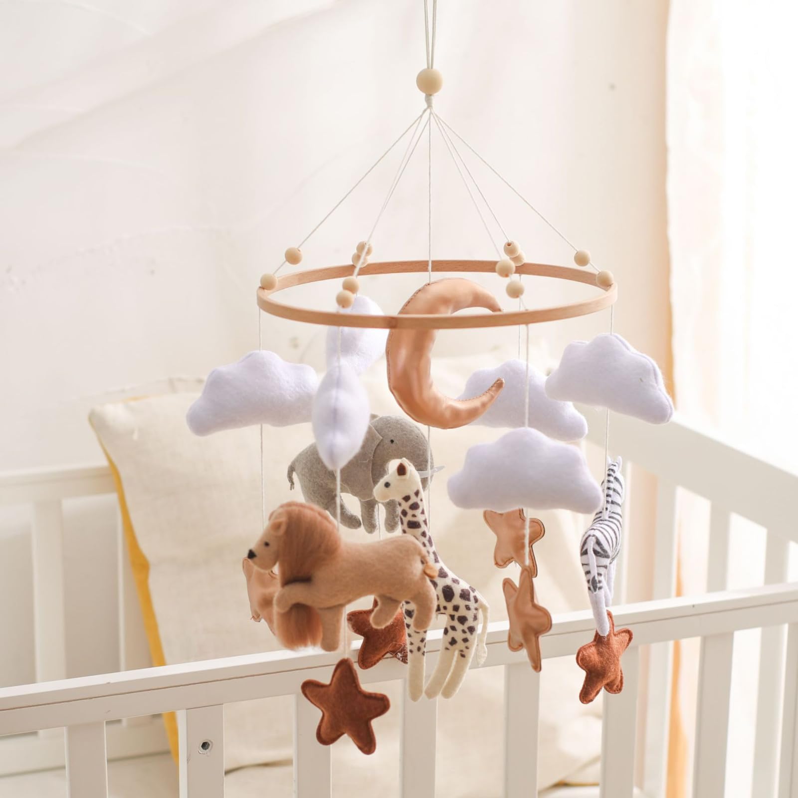 Мобиль Hava Kolari Baby 3D Фетровые Дикие Животные для детской кроватки мальчиков и девочек, фото №2