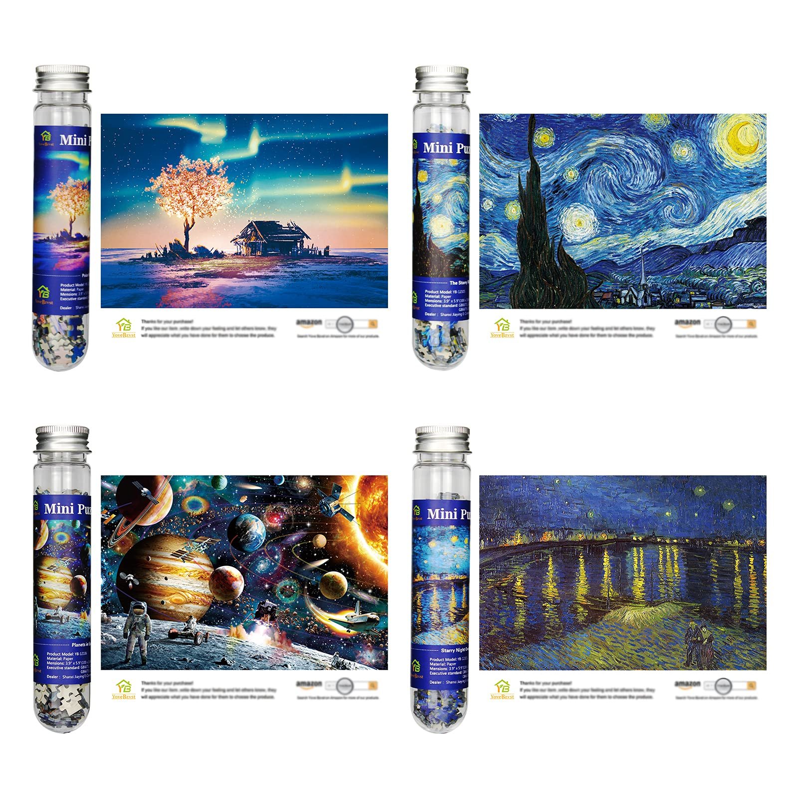 Набір міні-пазлів Micro Jigsaw Puzzles 8 шт. по 234 елементи 15х10 см, фото №2