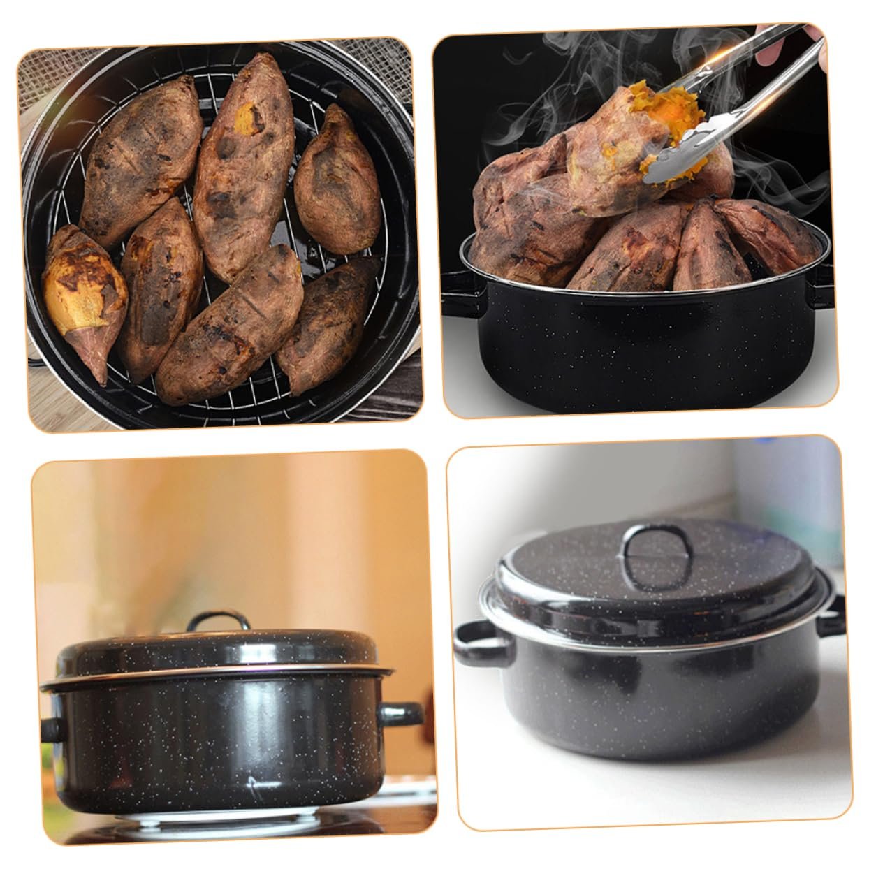 Гусятниця емальована з кришкою та двома ручками, термостійка, фото №8 Гусятниця емальована з кришкою та двома ручками, термостійка, фото №8