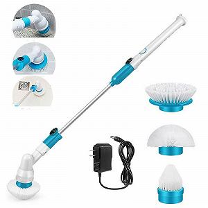 Электрическая аккумуляторная щетка Hurricane Spin Brush 3 сменные насадки телескопическая ручка 35 дюймов White - Фото 1