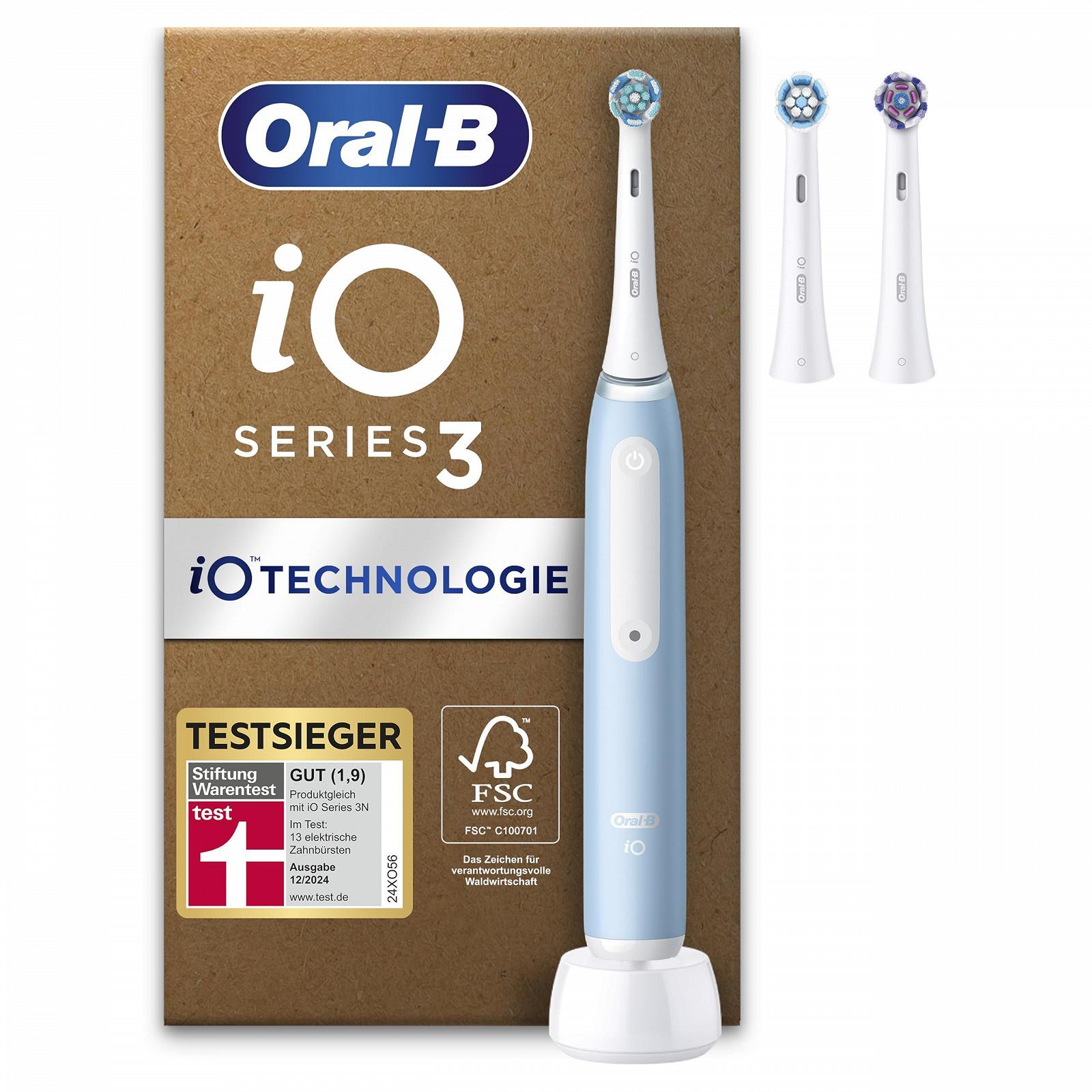 Электрическая зубная щетка Oral-B iO Series 3 Plus Edition, 3 режима чистки, голубой лед, фото №1