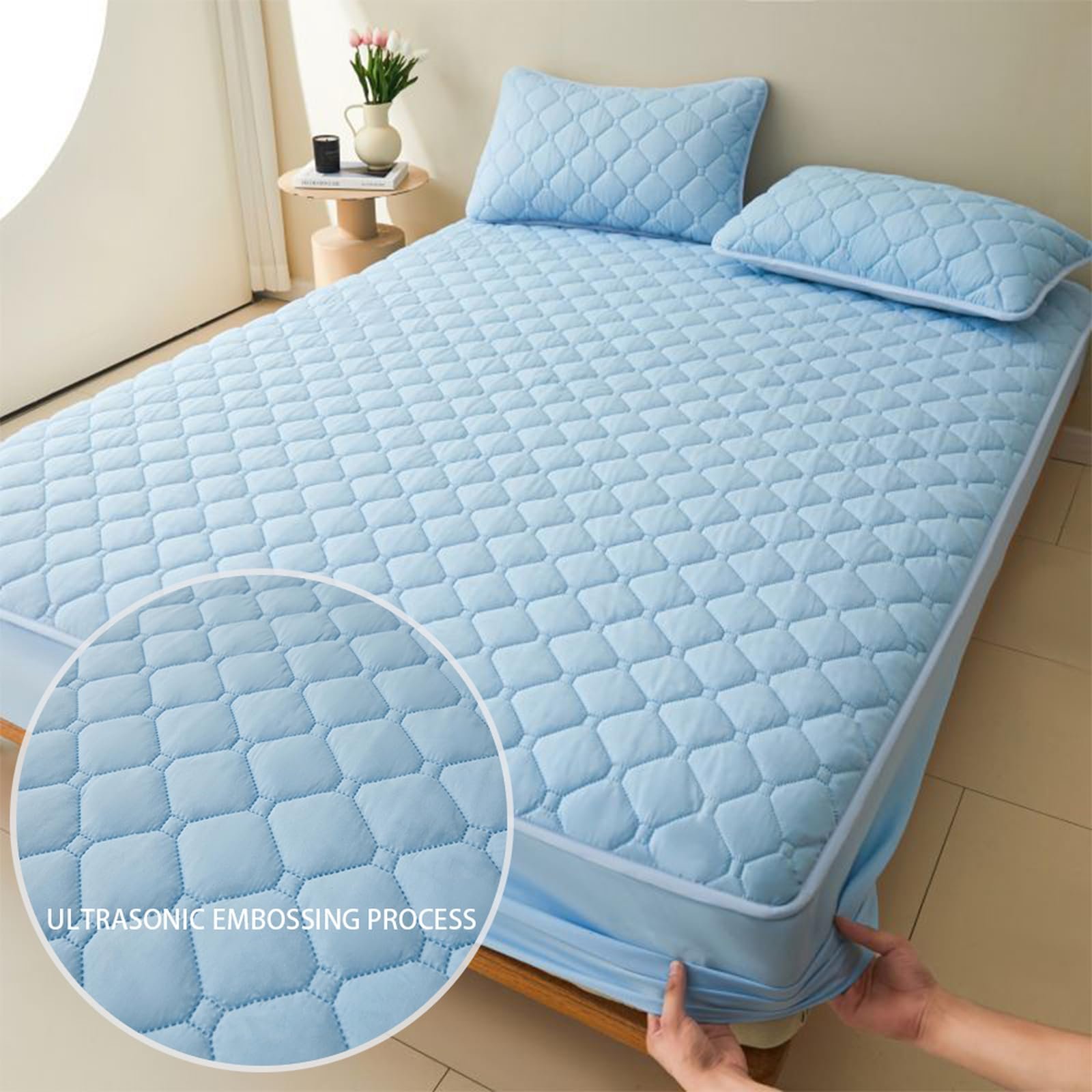 Наматрасник HAIBA Водонепроницаемый 180 x 200 см Голубой, фото №6 Наматрасник HAIBA Водонепроницаемый 180 x 200 см Голубой, фото №6