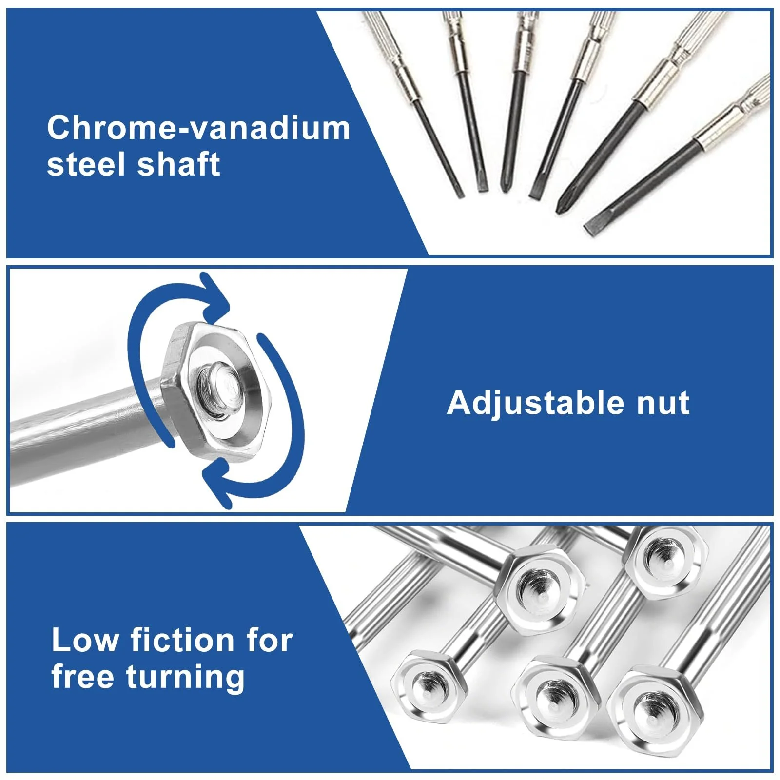 Набір викруток для окулярів 6 в 1 прецизійний для ремонту годинників та електроніки, фото №3
