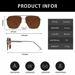 Сонцезахисні окуляри YAMEIZE Прямокутні Модні Поляризовані для Чоловіків та Жінок Без оправи UV400 synthetic.ua - Фото 1