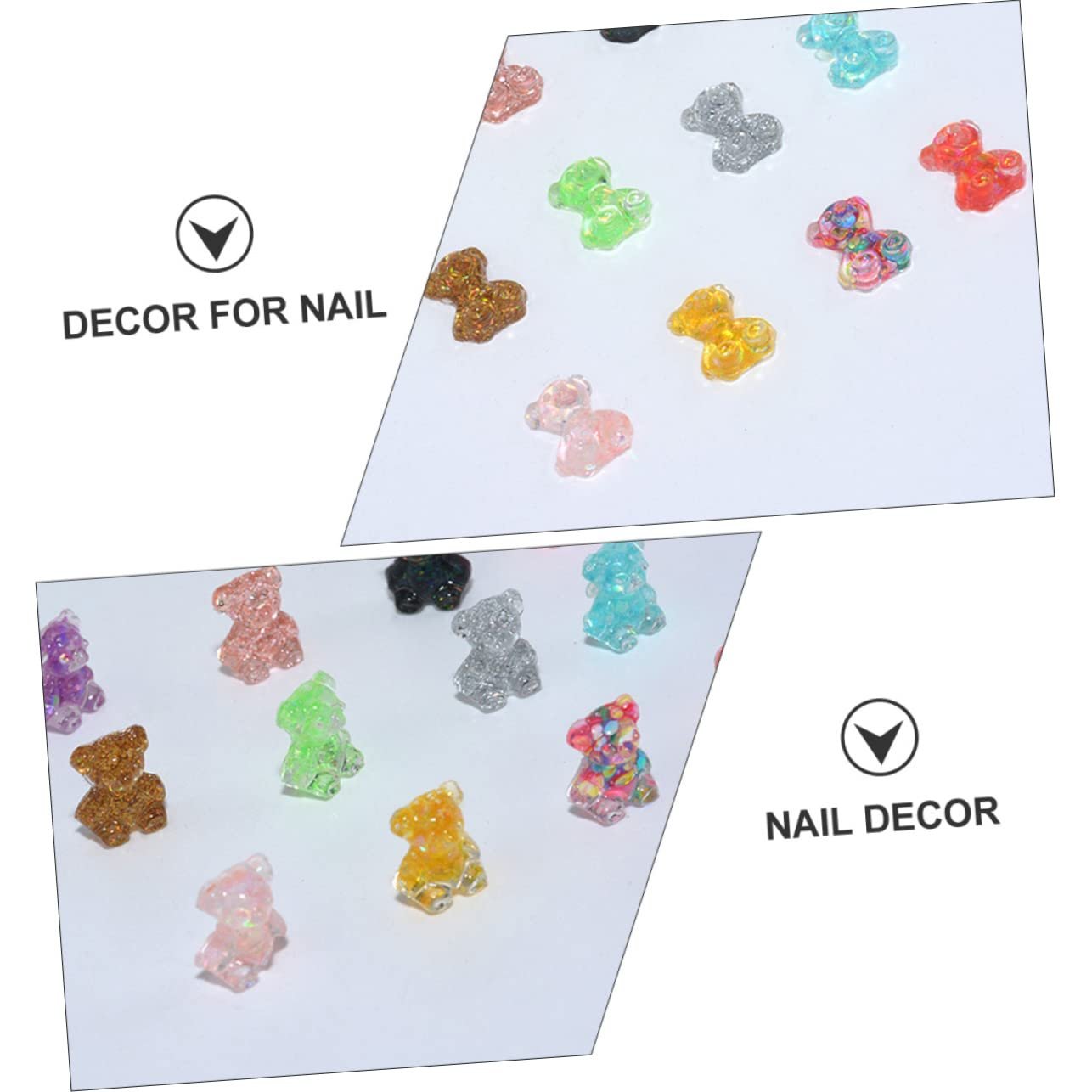 Прикрасы для ногтей Мишки WOONEKY Набор 3D Стразы Смоляные мишки 100 шт, фото №8
