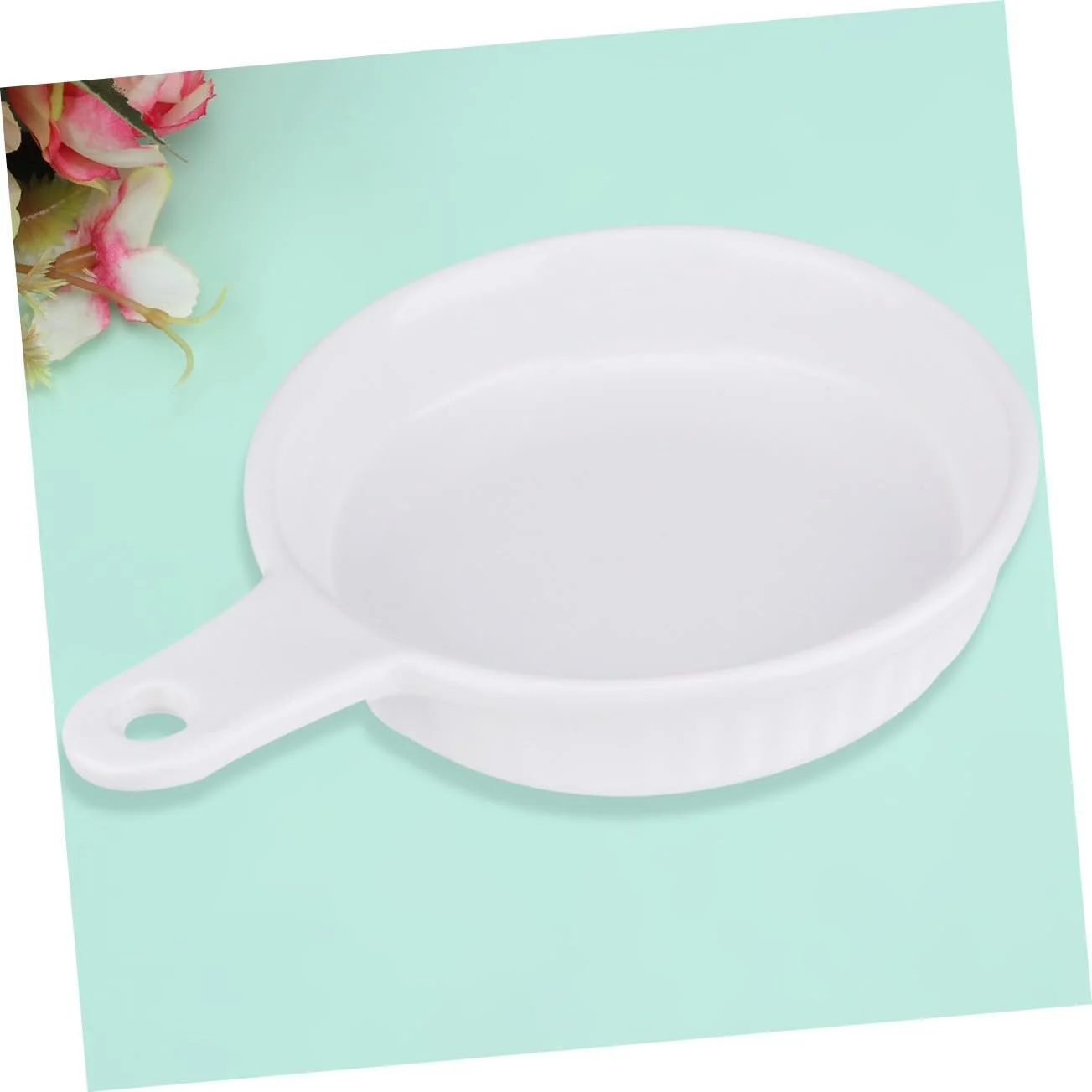 Форма для запікання LIFKOME керамічна кругла біла з однією ручкою, фото №9