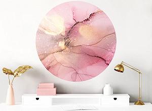 Настінна наклейка Grandora DL705-4 Кругла Мармур Рожеве золото synthetic.ua - Фото 1