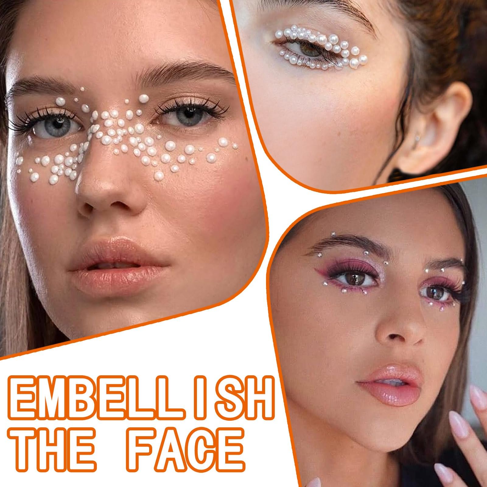 Стразы для ногтей Жемчуг Белые полукруглые шарики для ногтей, Маленькие бусины из нержавеющей стали, Икорные бусины, Белые плоские бусины для женщин, Акриловые украшения для дизайна ногтей, фото №6