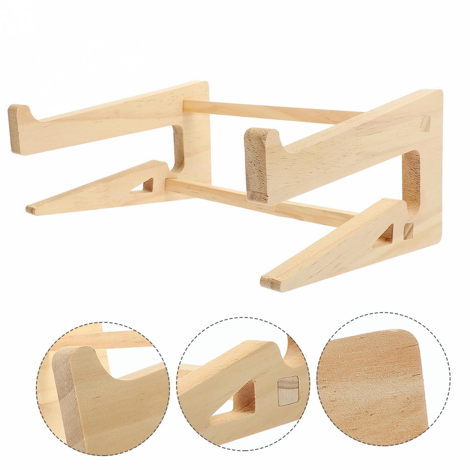 Підставка для ноутбука Дерев'яна, нековзна, стабільна, ергономічна, вентильована для столу, компактна з організацією кабелів, фото №3