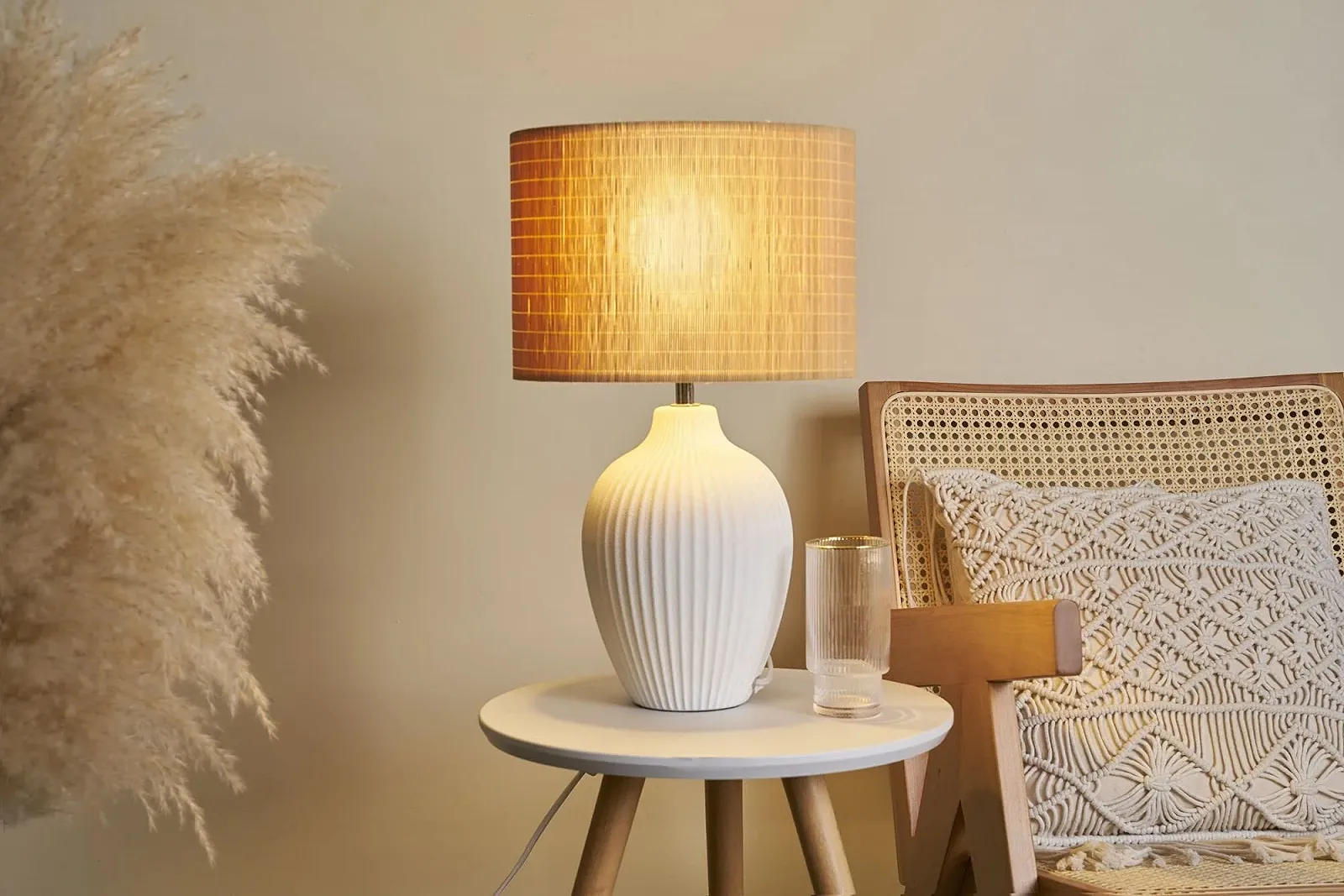 Настільна лампа Pauleen Timber Glow 48231 Макс. 20 Вт Бамбук Кераміка E27 Бежево-білий, фото №3