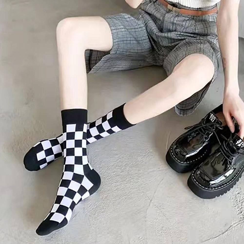 Носки AKAMAS Черно-белая шахматная доска 5 пар, фото №3