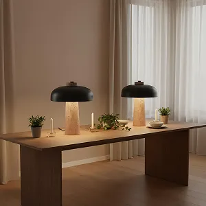 Настільна лампа B·LED Barcelona з натурального каменю з мармуровою основою мінімалістична synthetic.ua - Фото 1